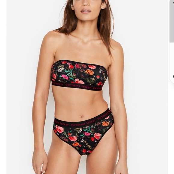 VS Floral Strapless High Waist Bikini
